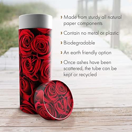 Crimson Rose Scattering Tubes for Human Ashes