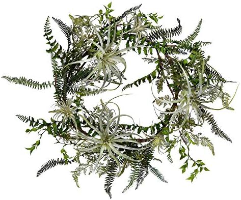 Vickerman 24 Inch Artificial Green Fern Wreath