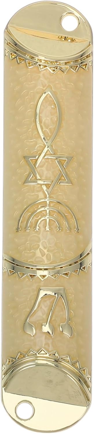 Cabilock Metal Mezuzah with Scroll for Home Blessing Display