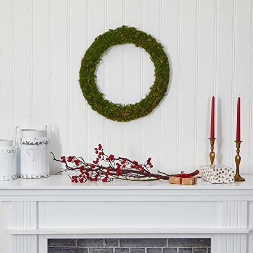 Nearly Natural 20in Moss Artificial Wreath