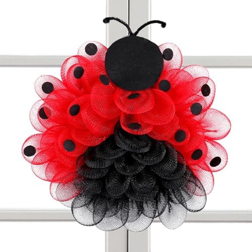 15-Inch Ladybug Door Wreath Decor