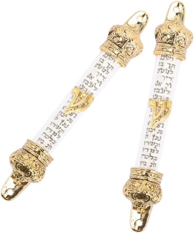 HOLIDYOYO Judaica Home Wall Decor Metal Mezuzah 2 Pack