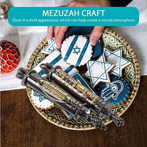 Metal Mezuzah Scroll Pewter Plaque for Jewish Door Blessing