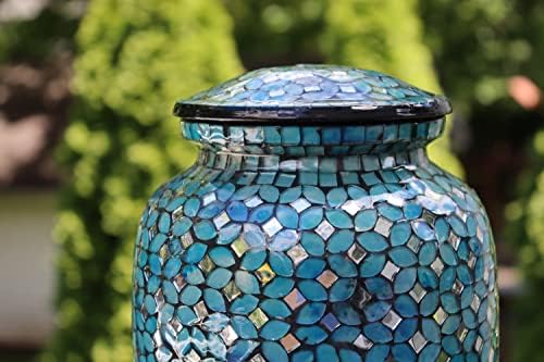 Extra Large Glass Mosaic Urn - 350 lbs Capacity - Handmade