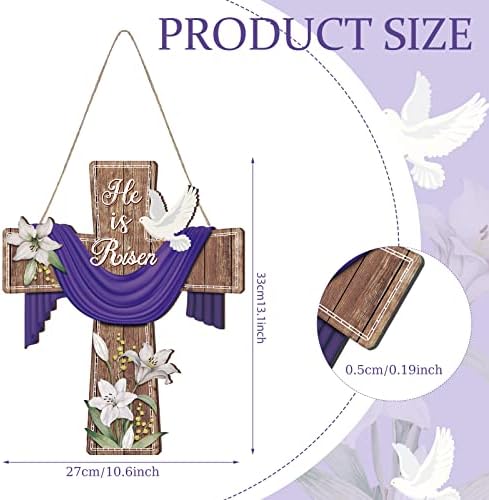 BBTO Easter Door Sign He Is Risen Hanging Decor