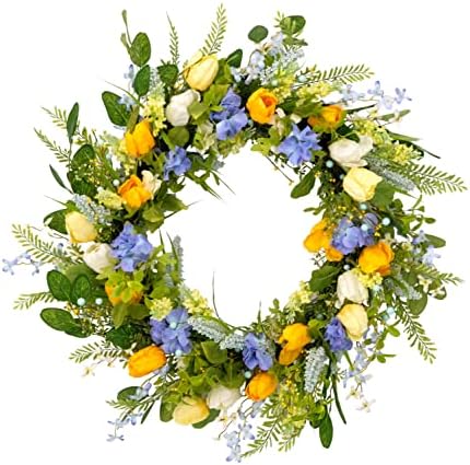 Puleo International 30 Inch Artificial Tulip Wreath Multicolor