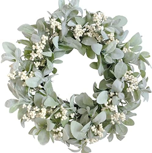 Bibelot 18 Inch Lambs Ear Wreath Spring Decor