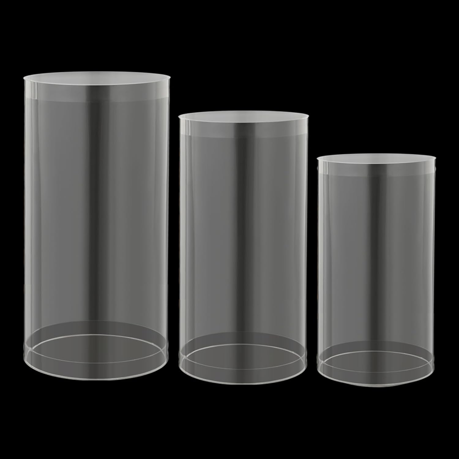 LOYALHEARTDY 3Pcs Clear Cylinder Pedestal Stand