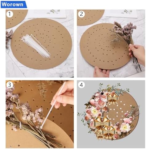 Worown 6 Pack 10 Inch Wreath Boards with Holes