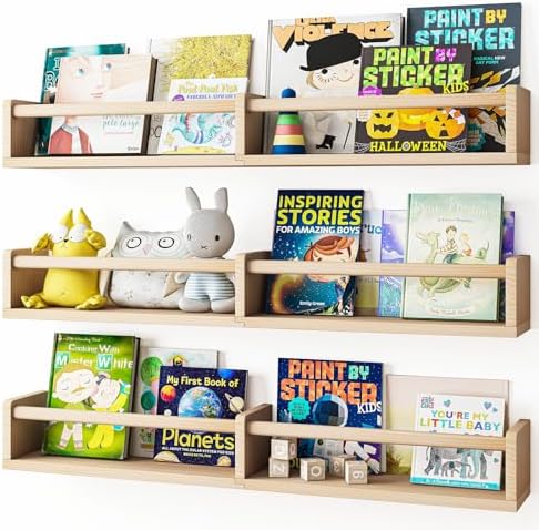 Fixwal Floating Bookshelves Set of 3 for Baby Nursery