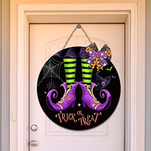 Capoda Halloween Witch Door Sign with Bow
