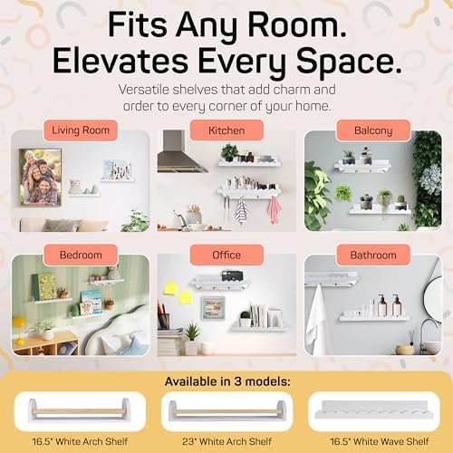 SANOA CO 3-Piece Floating Bookshelf for Kids Room