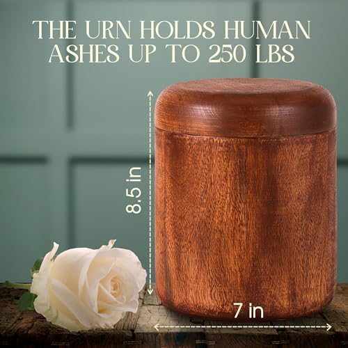 Elegant Wooden Urn for Human Ashes 250 LBS Capacity
