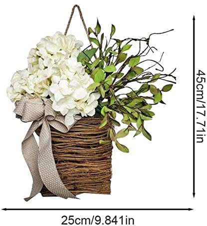 Spring Wildflower Door Hanging Wreath Welcome Sign Decor