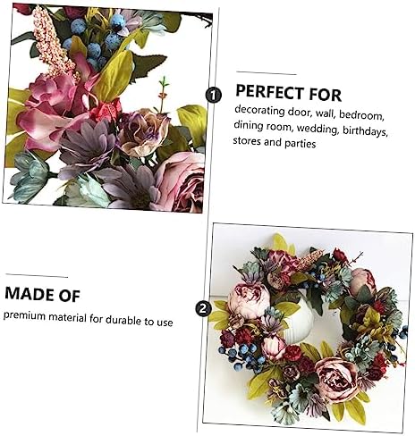 1pc Rattan Wreath Simulated Peony Garland Front Door Decor