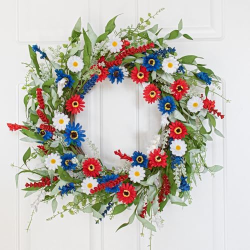 22 Inches Patriotic Wreath for Front Door and Wall