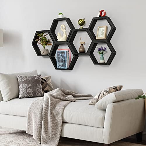 Ybing Hexagon Floating Shelves Set of 6
