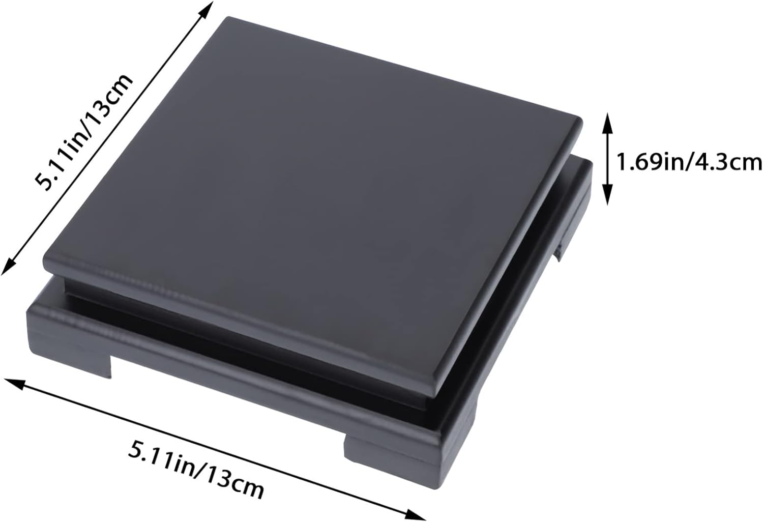 Black Wood Pedestal Stand 2Pack for Vase Display