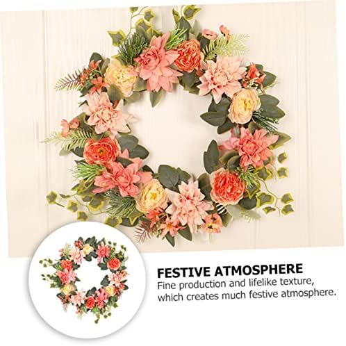 Eringogo Artificial Flower Garland Door Decor Spring Wreath
