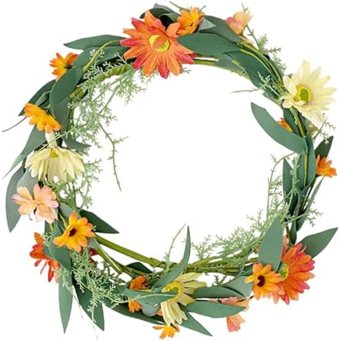 Realistic Chrysanthemum Wreath Christmas Door Hanging Decor
