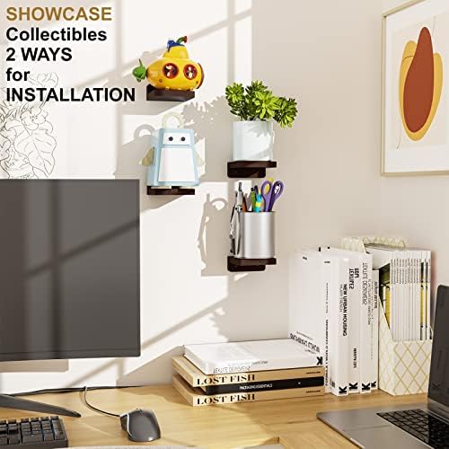 SRIWATANA 4-Pack Mini Floating Shelves for Home Decor