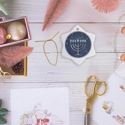 3dRose Hanukkah Blue Snowflake Hanging Ornament 3-Inch