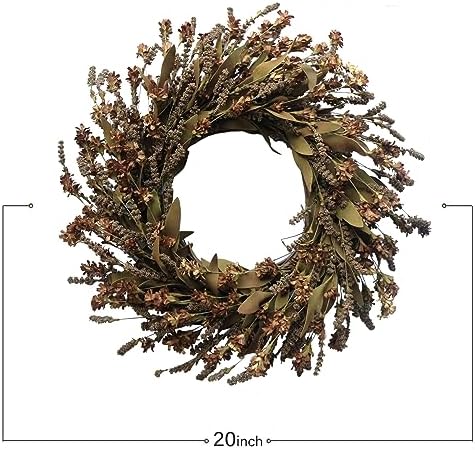 TEMPUS 20 Inch Artificial Coffee-Colored Fall Wreath