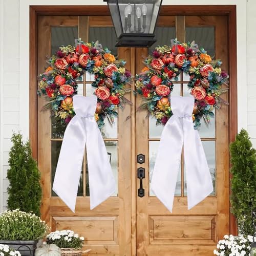 2 Pack Blank White Wreath Sash for Front Door