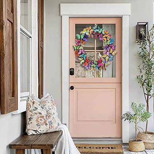 Butterfly Front Door Wreath with Artificial Tulips