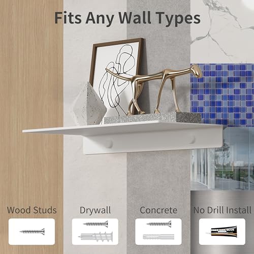 Danpoo White Floating Shelf for Wall Storage