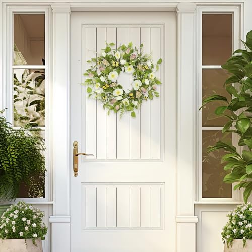 YNYLCHMX 18 Inch Spring Summer Wreath for Front Door
