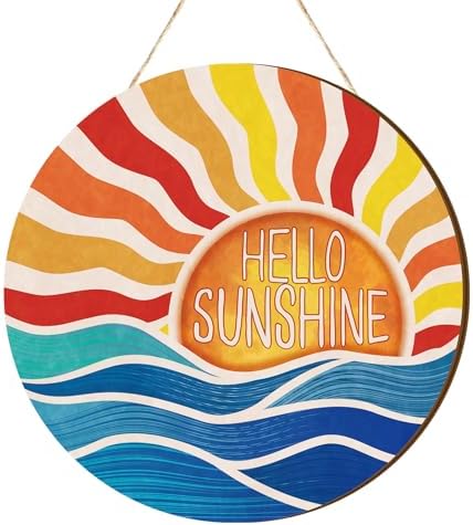 Hello Sunshine Summer Door Wreath Sign Decor