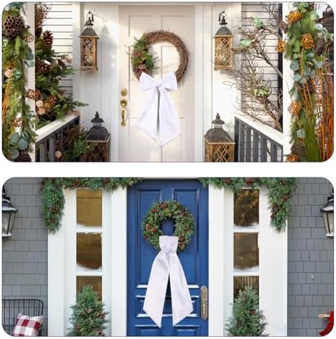 2 Pack Blank White Wreath Sash for Front Door