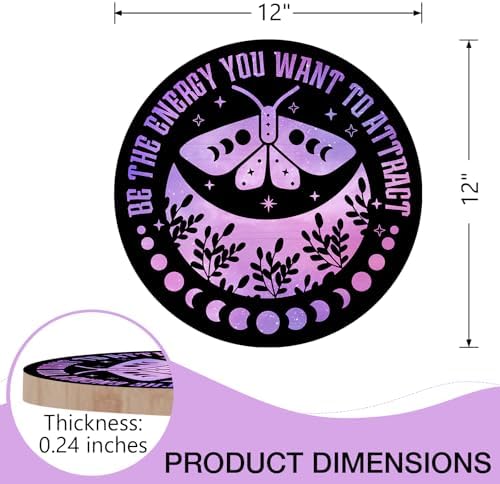 Deroro Purple Halloween Witch Moon Phase Door Sign