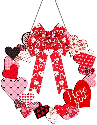 Yalikop Spring Heart Wreath Door Hanging Sign