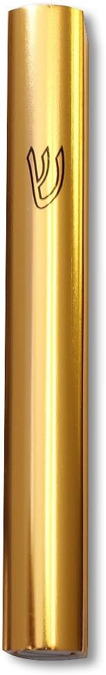 My Daily Styles Mezuzah Case - Yellow Gold-Tone Aluminum Shin 6 Inch
