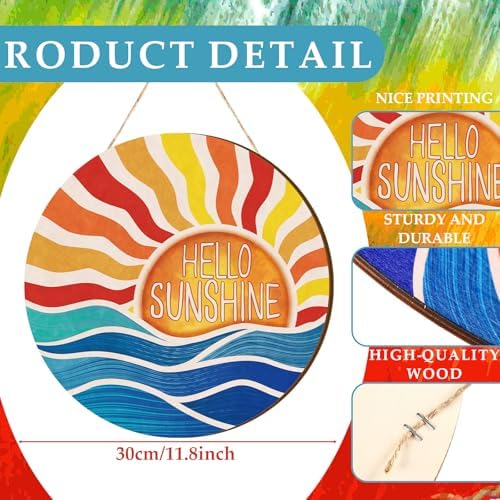 Hello Sunshine Summer Door Wreath Sign Decor