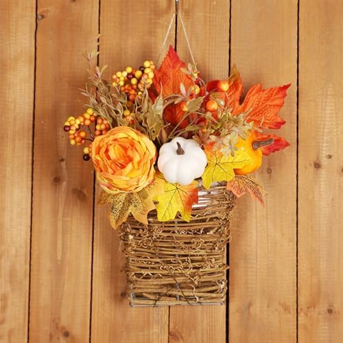 FQQWEE Peony Fall Door Wreath Decor