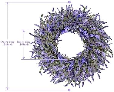 DDHS Lavender Wreath 24 Inch All Seasons Decor