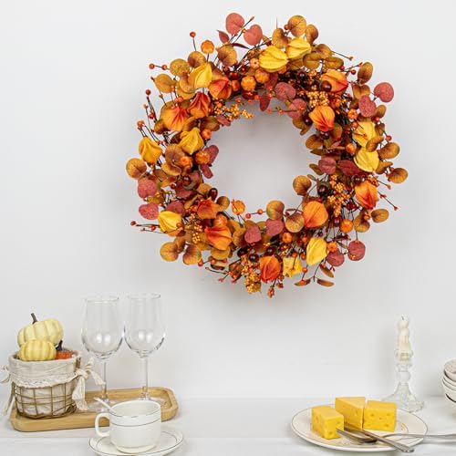 22 Inches Rustic Autumn Wreath for Front Door
