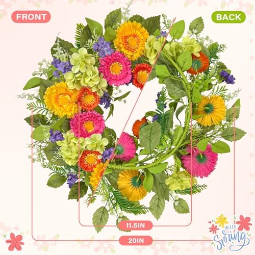 20 Inch Artificial Spring Wreath for Front Door