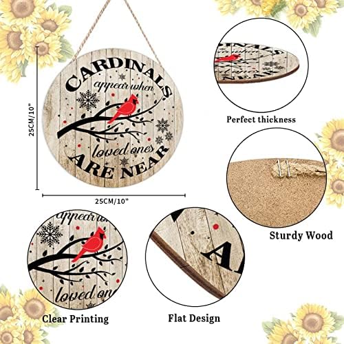Farmhouse Front Door Hanger with Red Birds Wood Sign