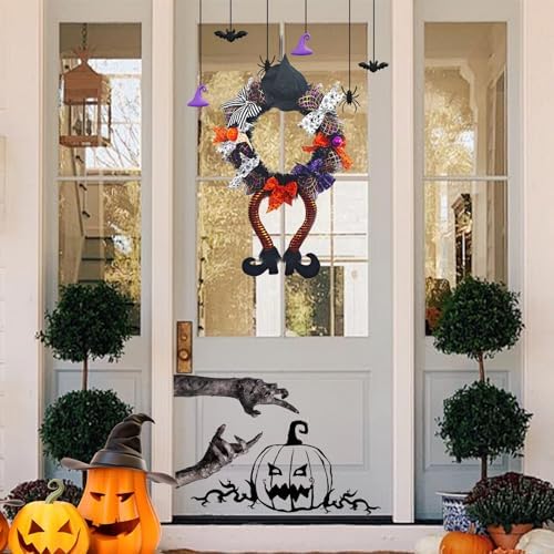 25 Inch Halloween Witch Wreath Door Decor