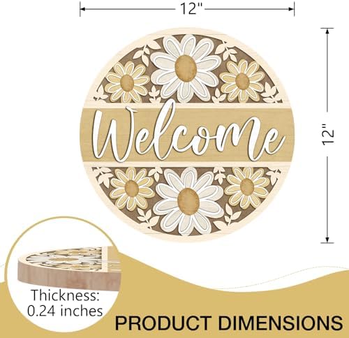 Deroro Spring Summer Daisy Flower Front Door Sign