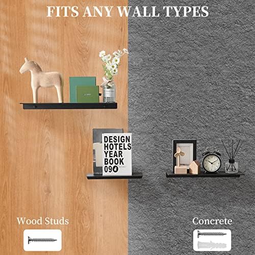 JOOM Metal Floating Shelf 12 Black for Wall Storage