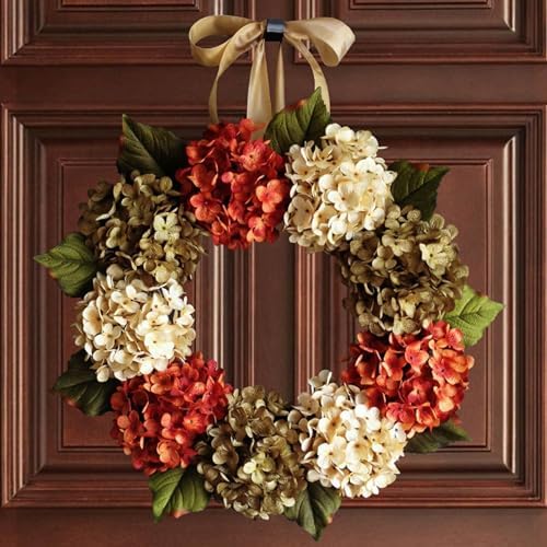 20 Inch Autumn Door Wreath with Leaves and Berries