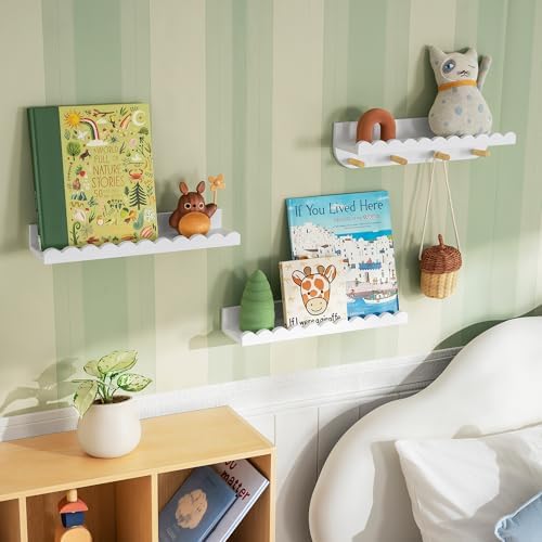SANOA CO 3-Piece Floating Bookshelf for Kids Room