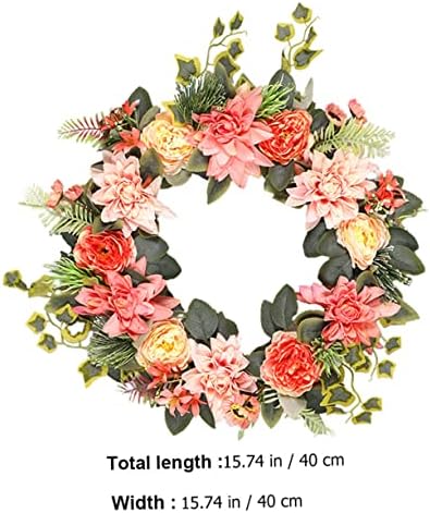 Eringogo Artificial Flower Garland Door Decor Spring Wreath