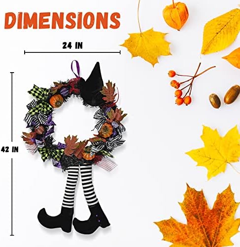 Skeleteen Halloween Witch Wreath 42 Inch Decor