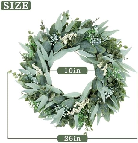 26 Inch Eucalyptus Wreath Artificial Greenery